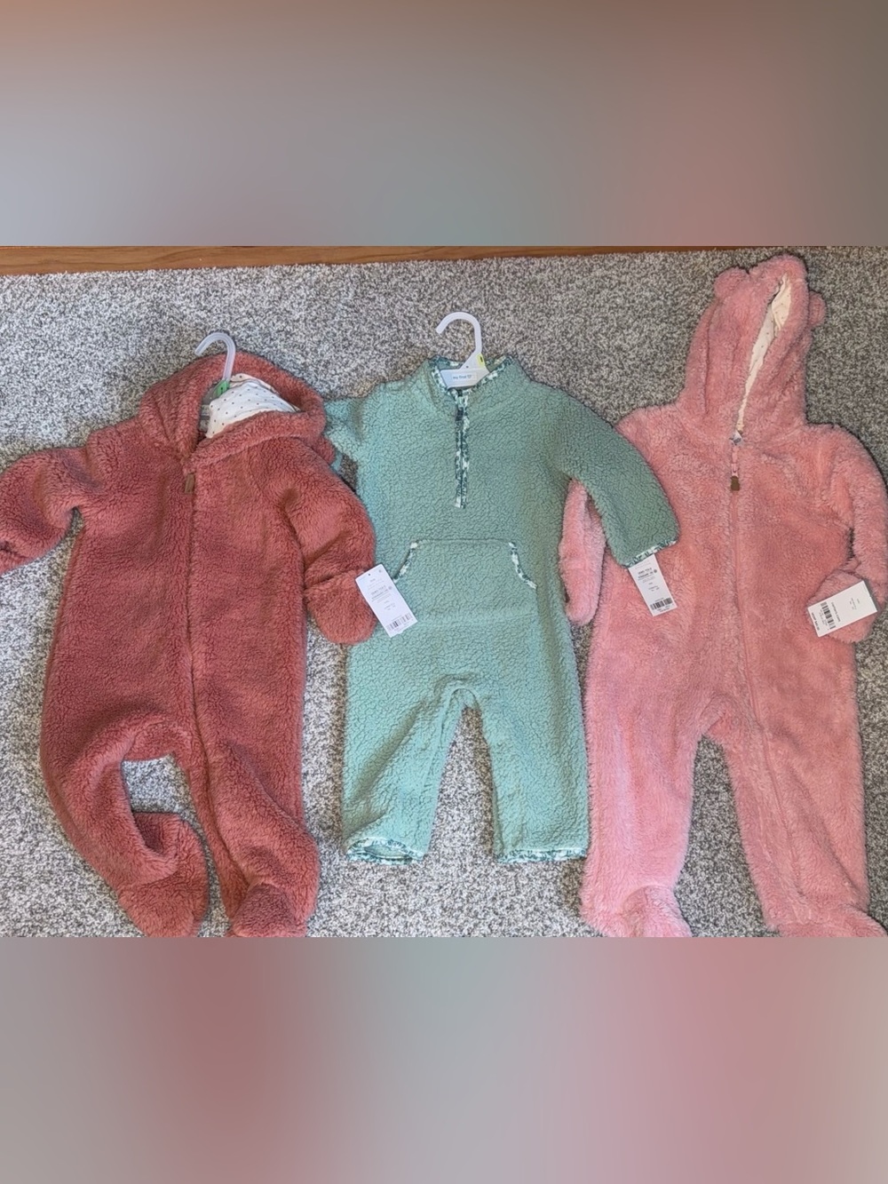 Carters fleece jumpsuits